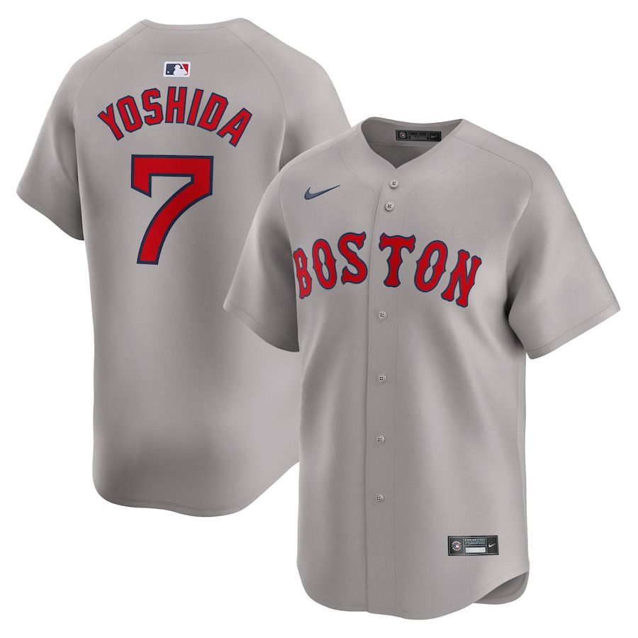 Men Boston Red Sox #7 Masataka Yoshida Nike Gray Away Limited Player MLB Jersey->customized mlb jersey->Custom Jersey